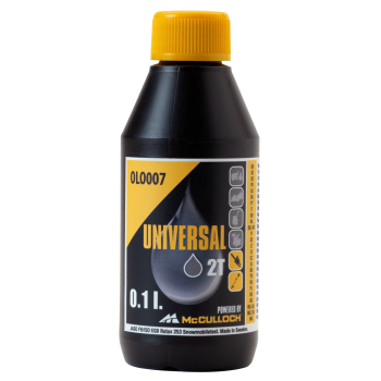 Oryginalny olej firmy Husqvarna pod marką Uniwersal Outdor Produkt 0,1 litra do paliwa do silników dwusuwowych
